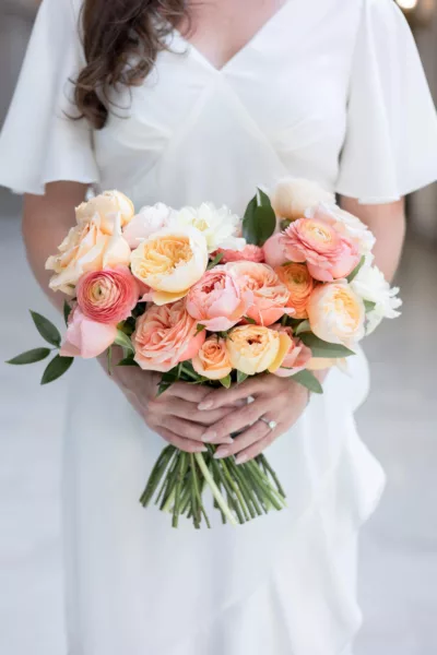 Medium Bridal Bouquet & Boutonniere, California_032023