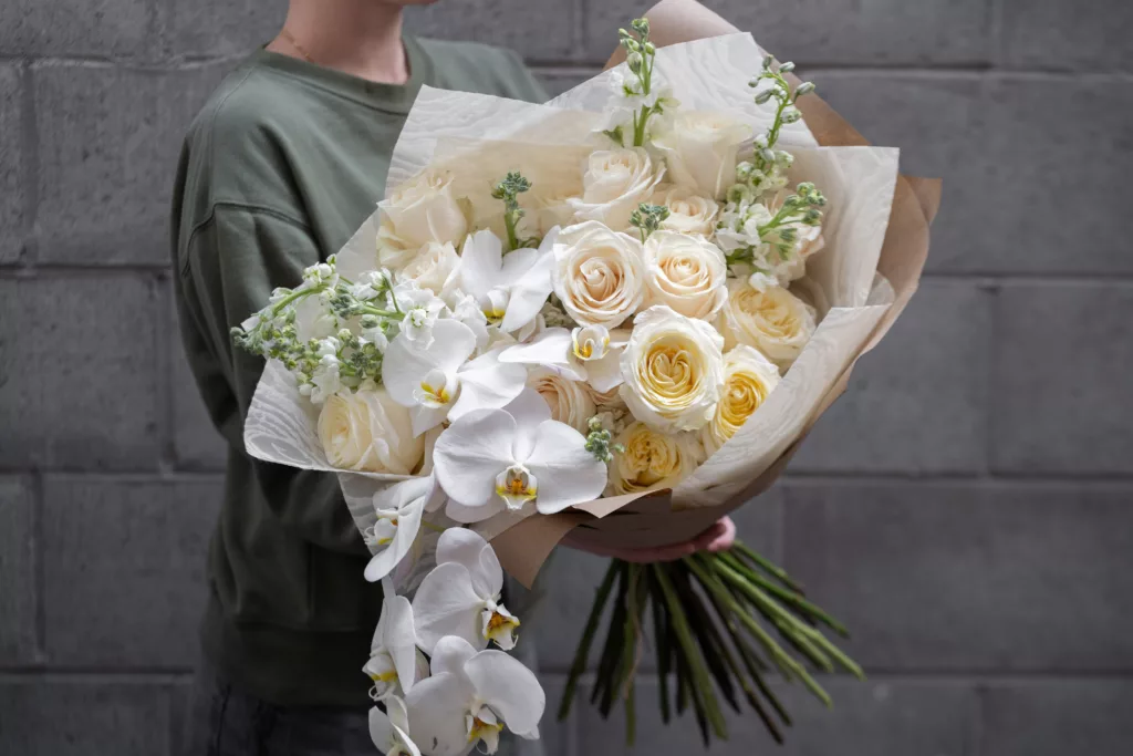 White Roses & Orchids | Bouquet | Flower Delivery San Francisco