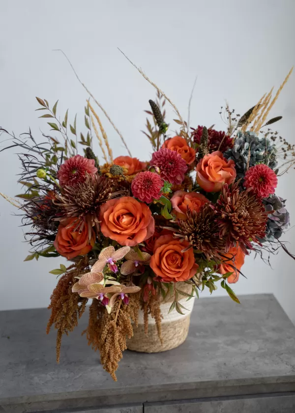 Flame of Fall Large Bloom Basket1