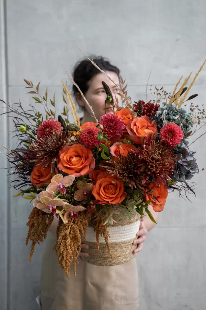 Flames of Fall Large Bloom Basket2