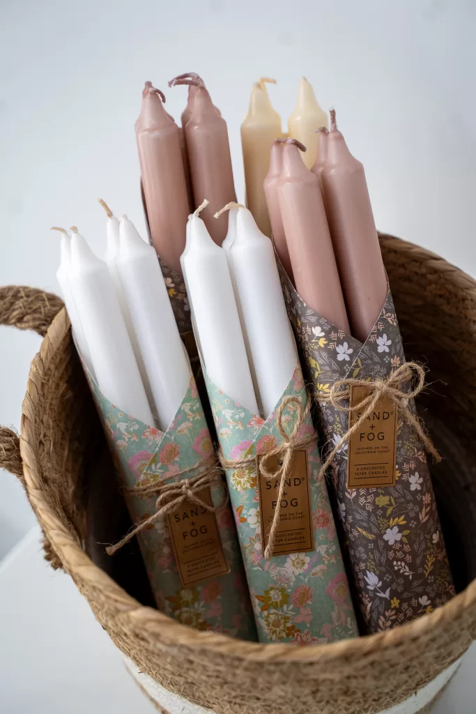Sand And Fog Taper Candles Flower Delivery San Francisco