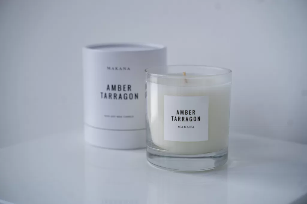 Amber Tarragon Candles in glass1