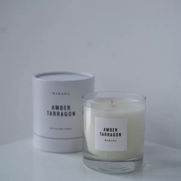 Amber Tarragon Candles in glass