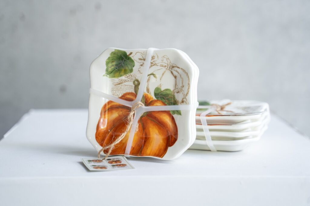 Pumpkin Patch set of square plates