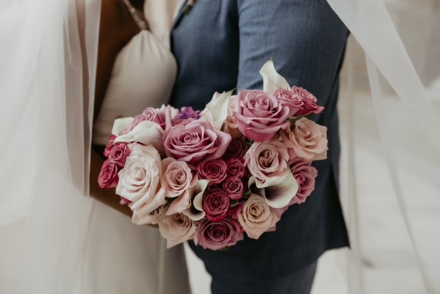 purple medium bridal bouquet