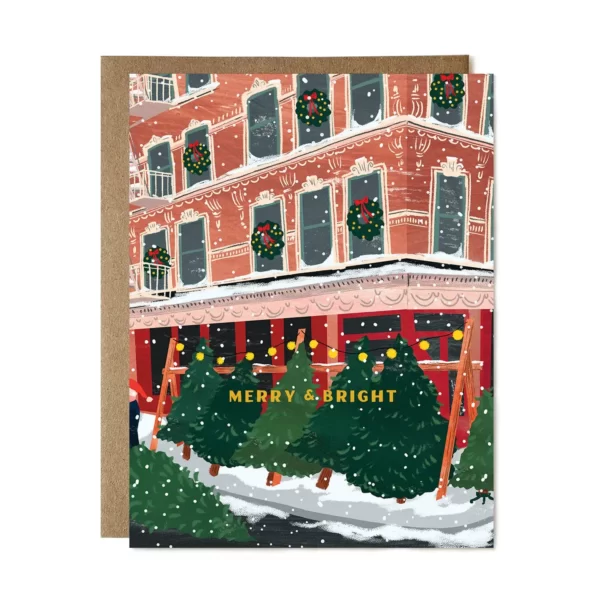 Merry & Bright Tree Corner | Greeting Card