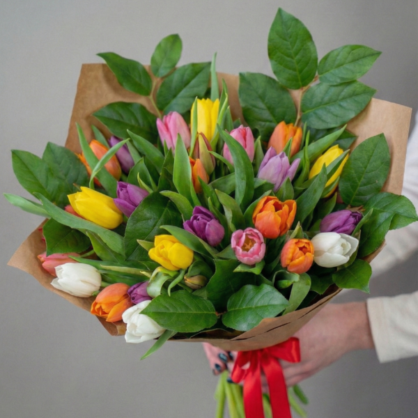 Bouquets 22 Colorful Tulips | Bouquet