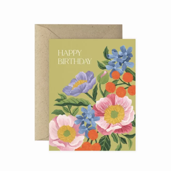 Vibrant Flora Happy | Greeting Card