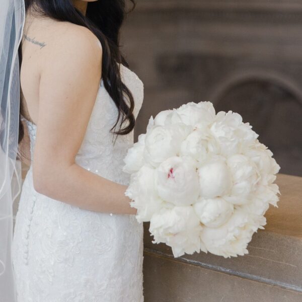 Peony Bridal Bouquet & Boutonierre